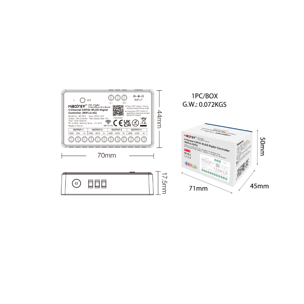Ws2812B - Miboxer SPIW5-4 5in1 SPI Pengendali LED