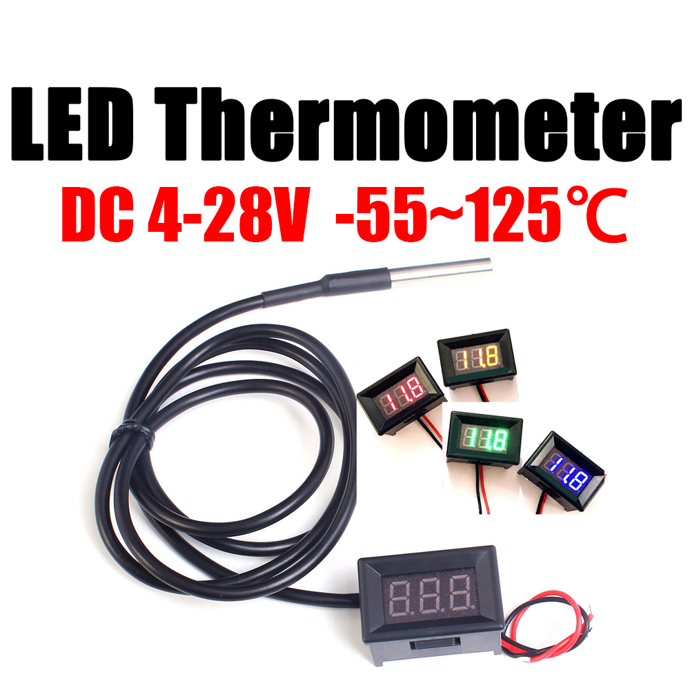 Ds18B20 - Termometer LED Digital DC 12V 24V,