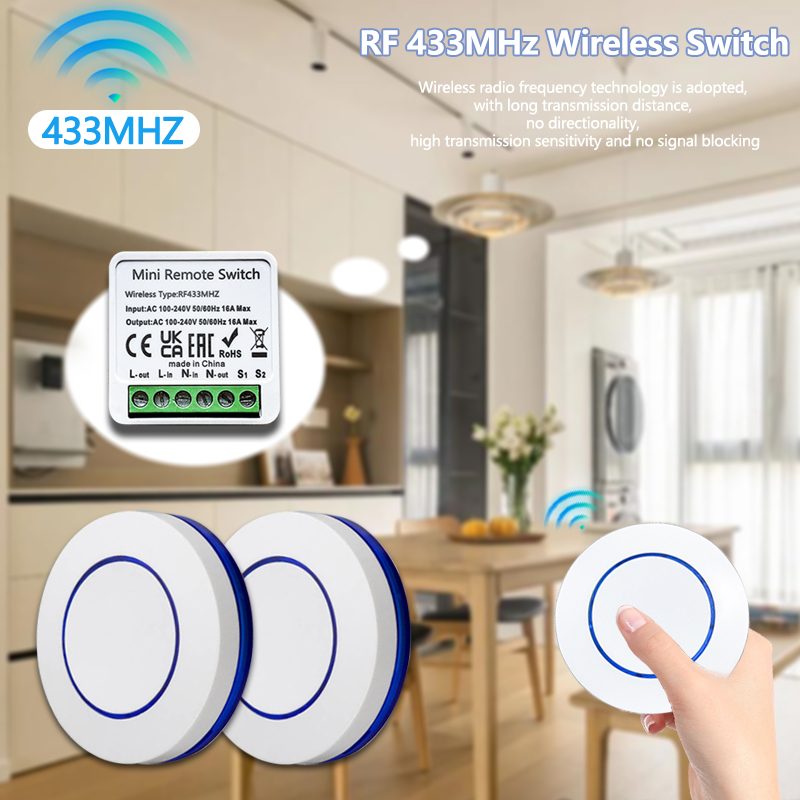 Ir Remote Module - Sakelar Lampu Nirkabel 433HMz 10A Relay