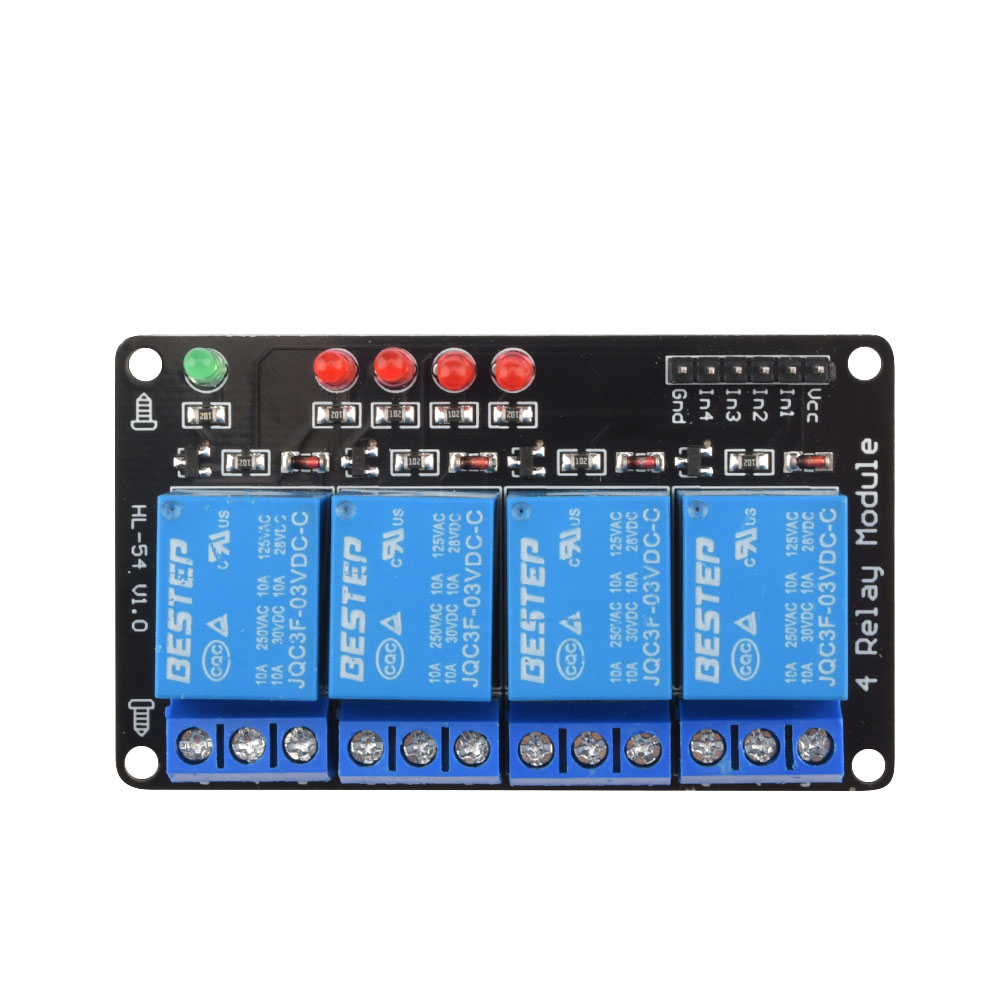 Relay Module 4 Channel - Modul Relai Bercahaya Dipicu Tingkat Rendah