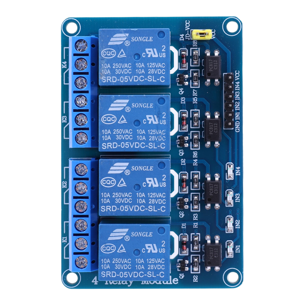 Papan Relay 4 Saluran 5V 12V d - Relay Module 4 Channel ulasan dan harga