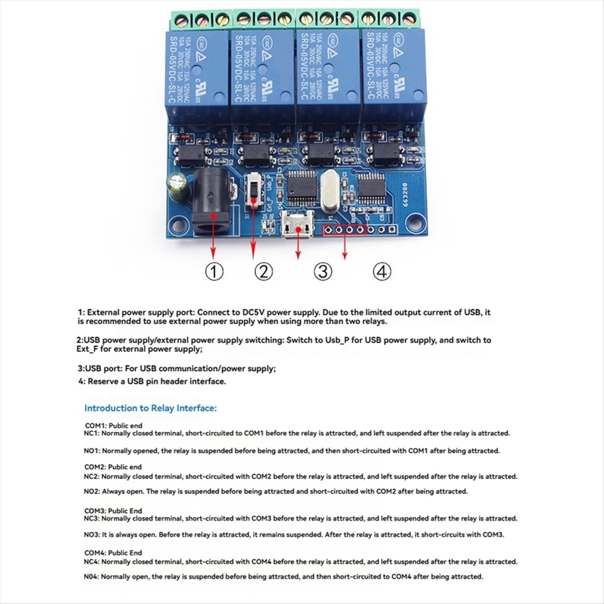 AT42 Modul Relai USB 4 Saluran - Relay Module 4 Channel ulasan dan harga