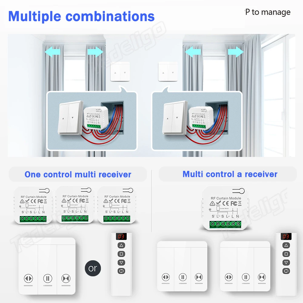 Modul sakelar tirai RF 433 MHz - Ir Remote Module ulasan dan harga