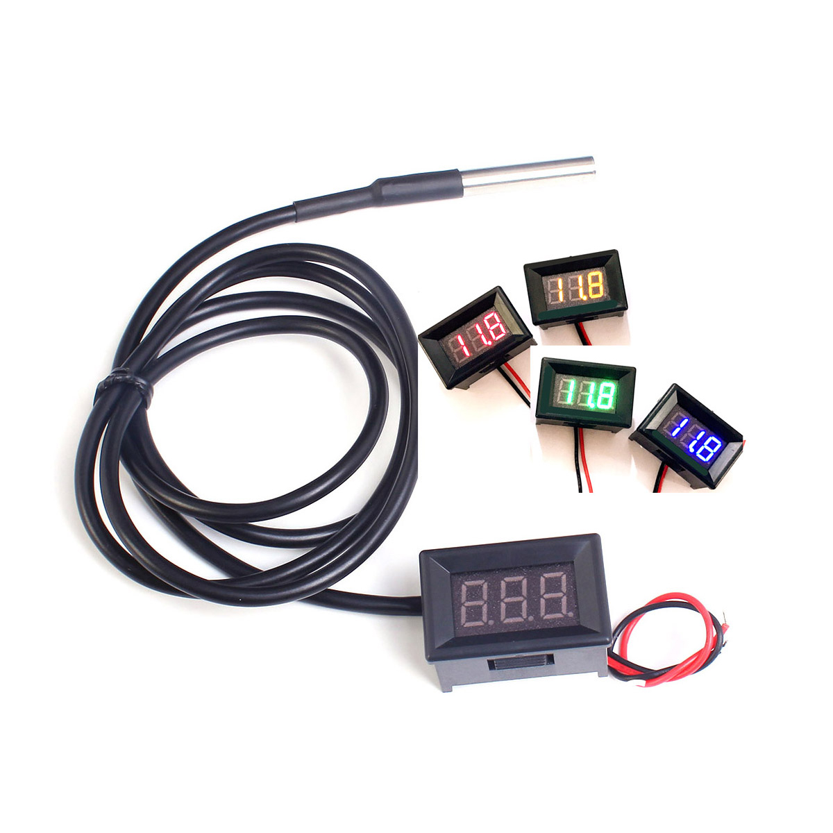 Termometer LED Digital DC 12V  - Ds18B20 ulasan dan harga