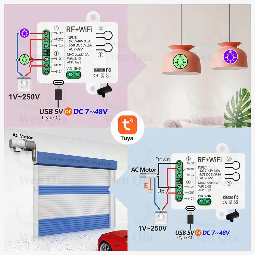 Sakelar lampu pintar 2CH Tuya, - Ir Remote Module ulasan dan harga