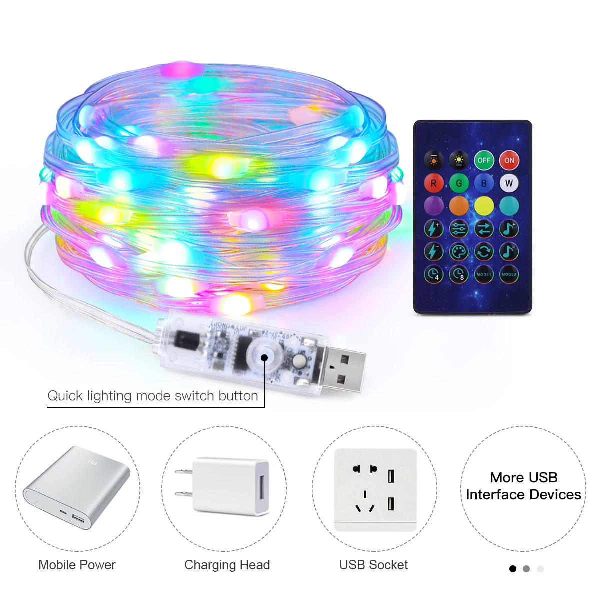 Lampu Dekorasi Tali USB 5V RGB - Ws2812B ulasan dan harga