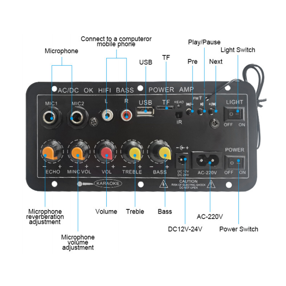 D10 Papan Amplifier Bluetooth  - Microphone Module ulasan dan harga