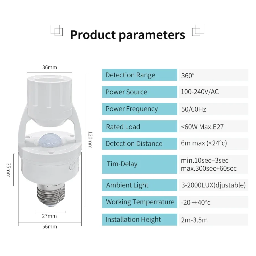 Sensor Gerak PIR E27 Soket Boh - Pir Motion Sensor ulasan dan harga